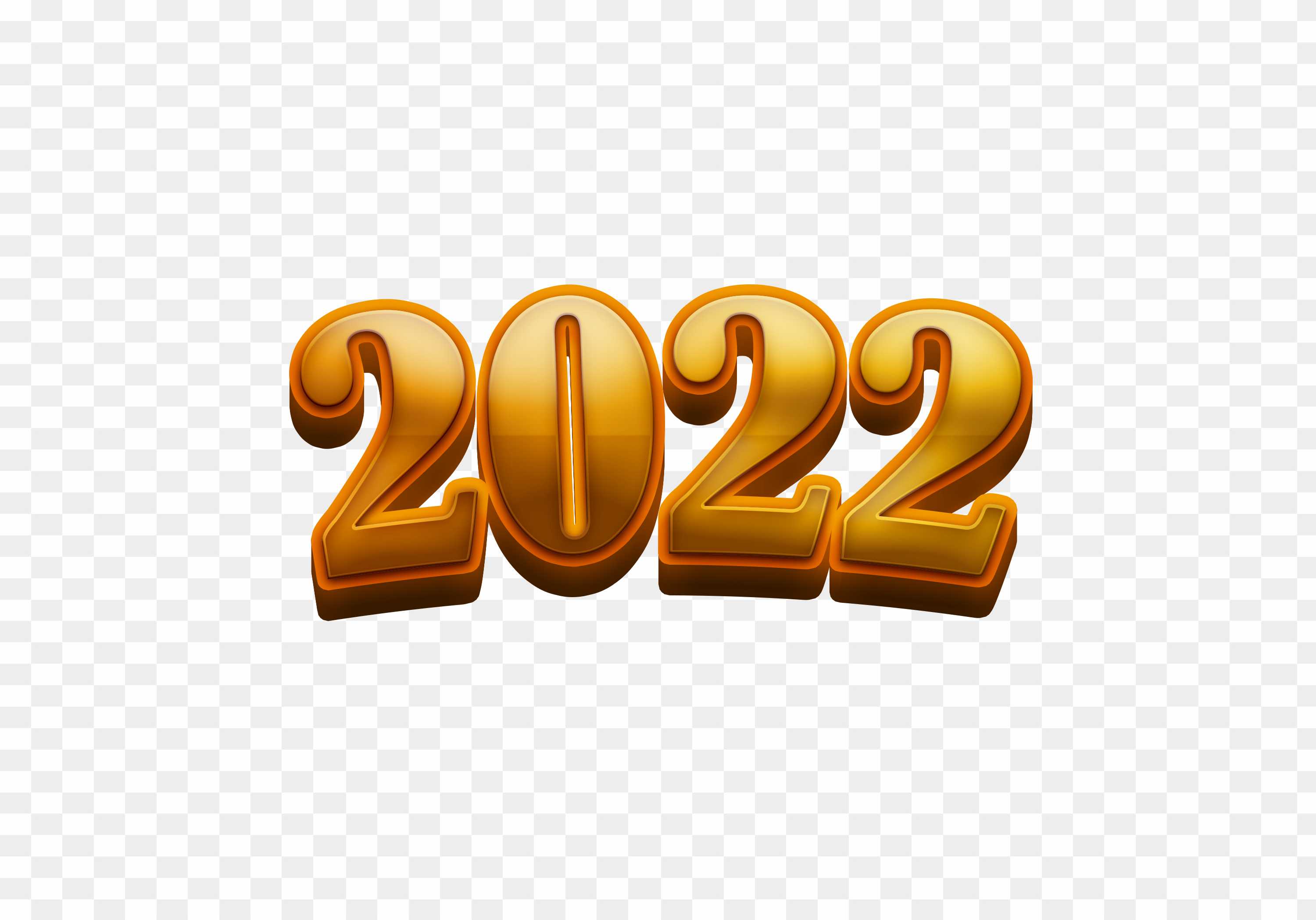 2022 New Year Golden Number Transparent png images