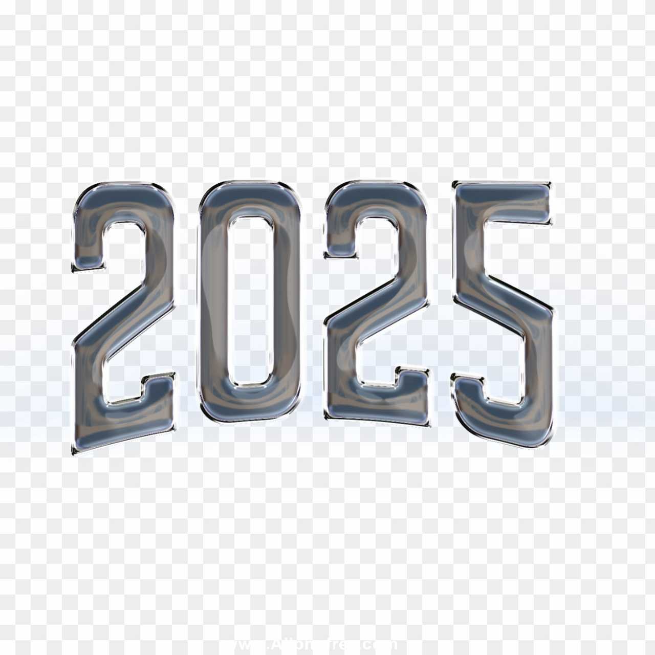 2025 silver text PNG transparent image download