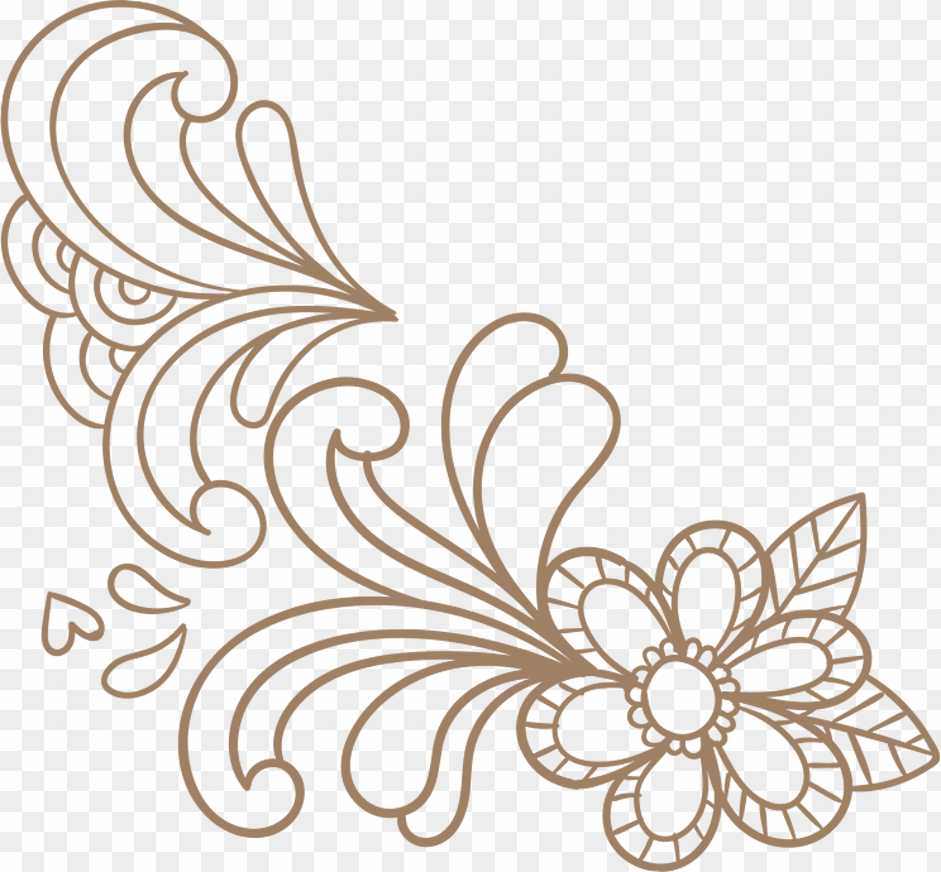 Floral Corner Border png 