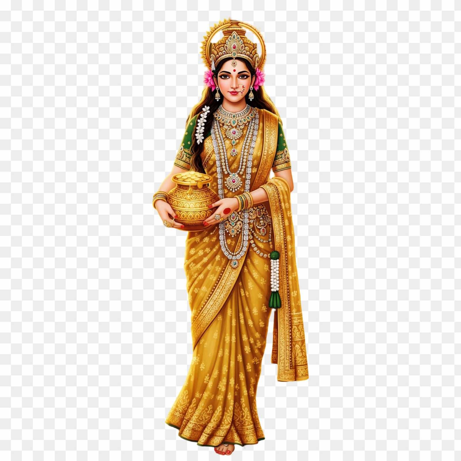 Free Goddess Lakshmi PNG for Diwali & Dhanteras | Download HD Image