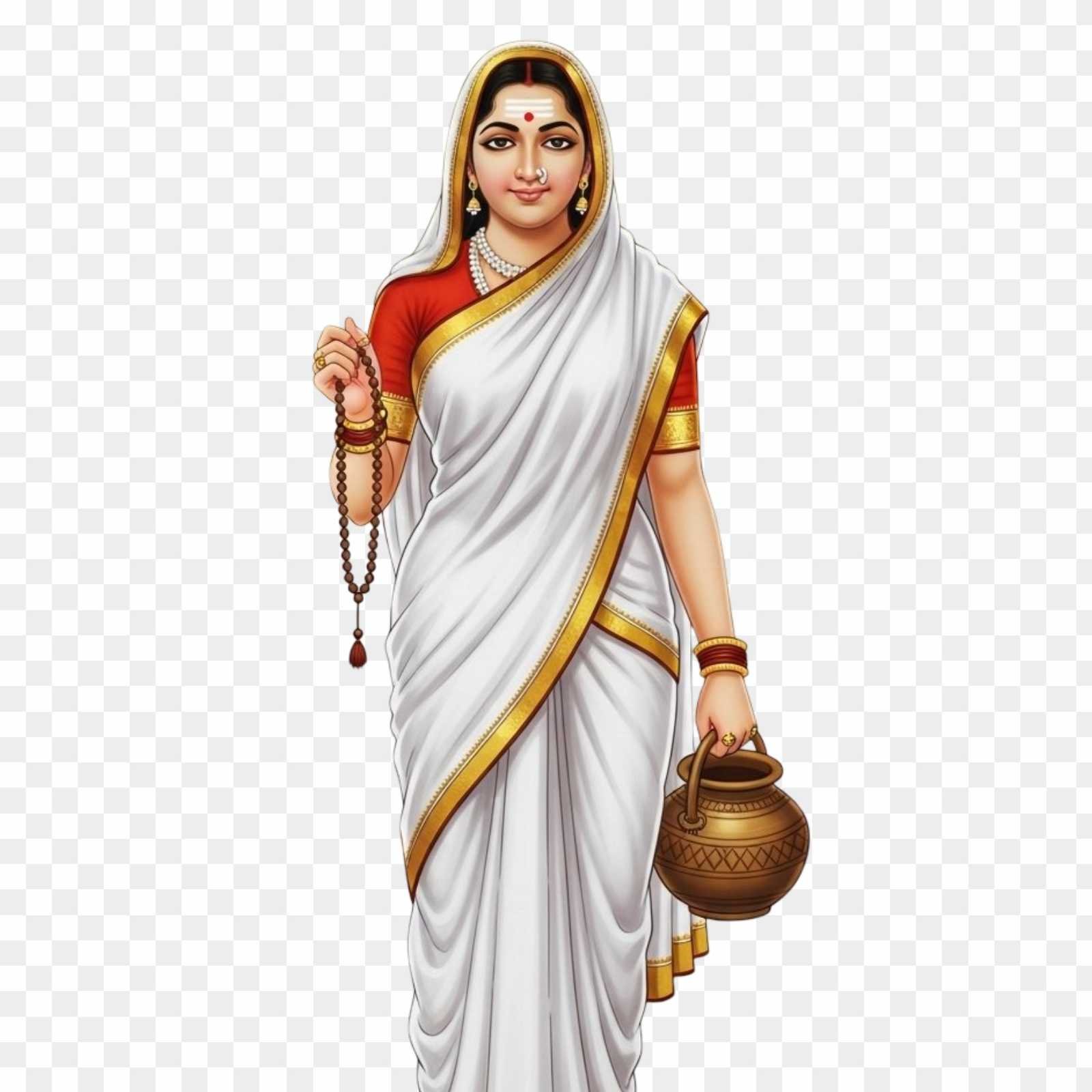 Goddess Brahmacharini PNG Image | The Ascetic Navdurga Form