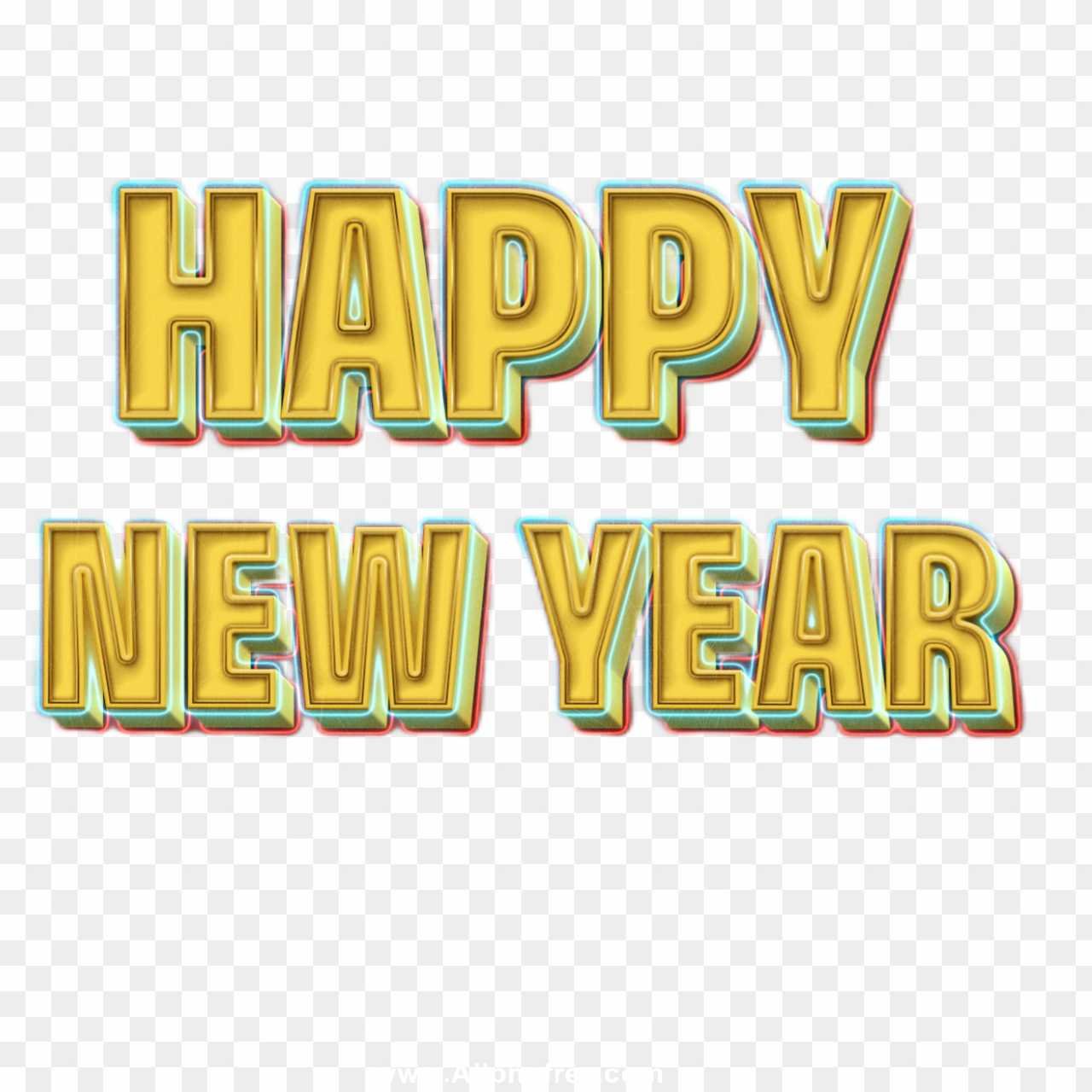 Happy New Year text new effect design PNG images download 