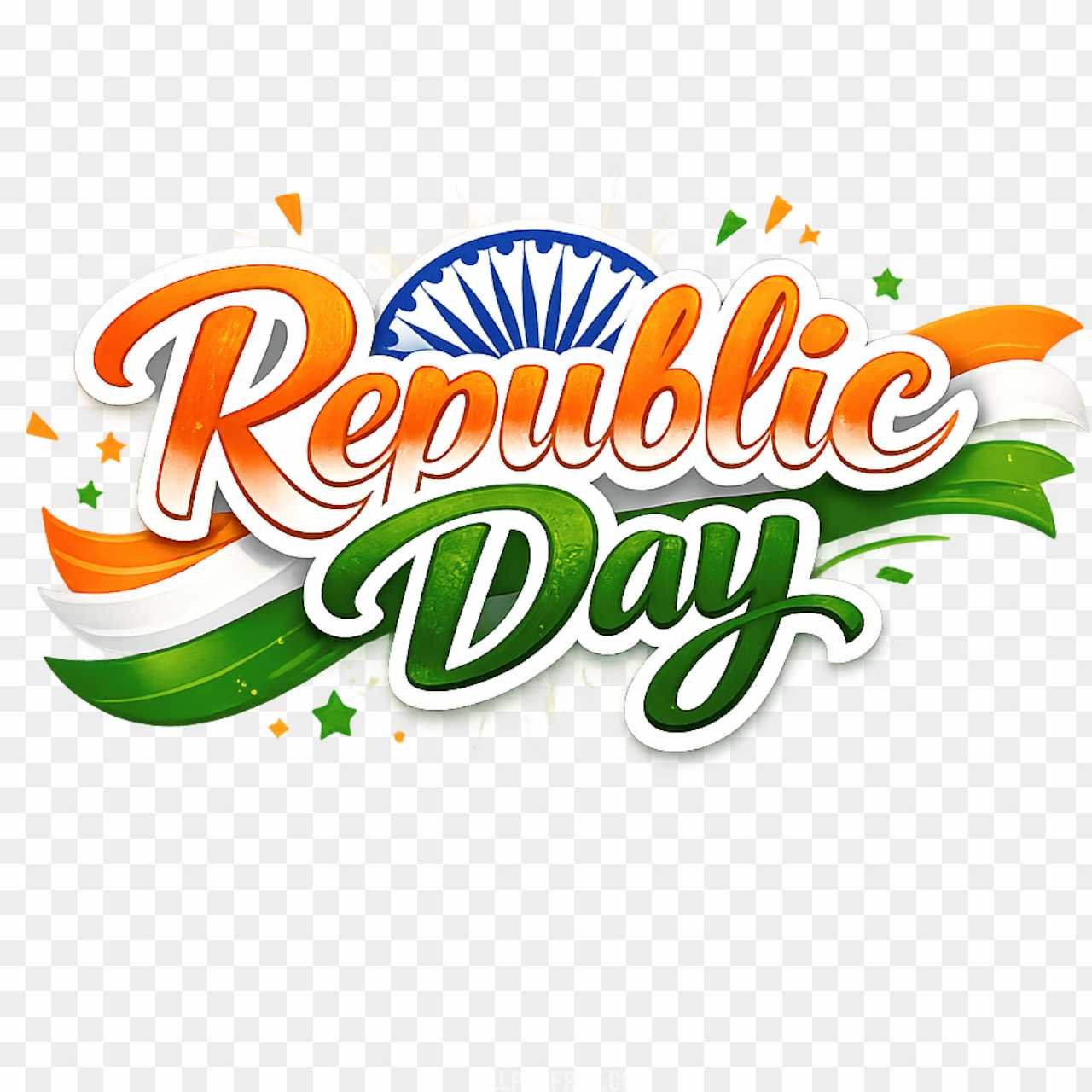 Republic Day Tricolor Calligraphy PNG | 26 January Text Design Download