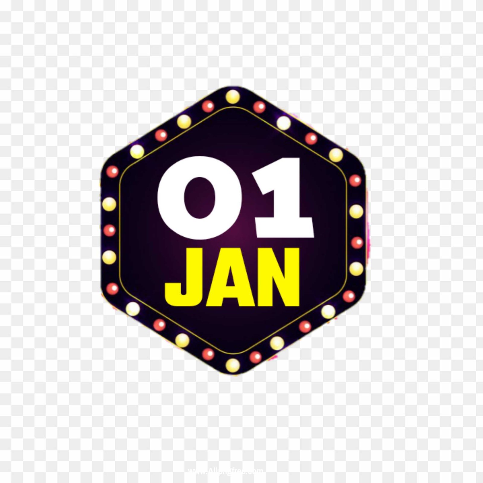 1 January date Happy New Year PNG download