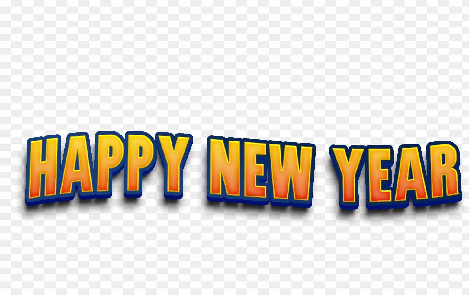 100+ Happy New Year text PNG transparent image download