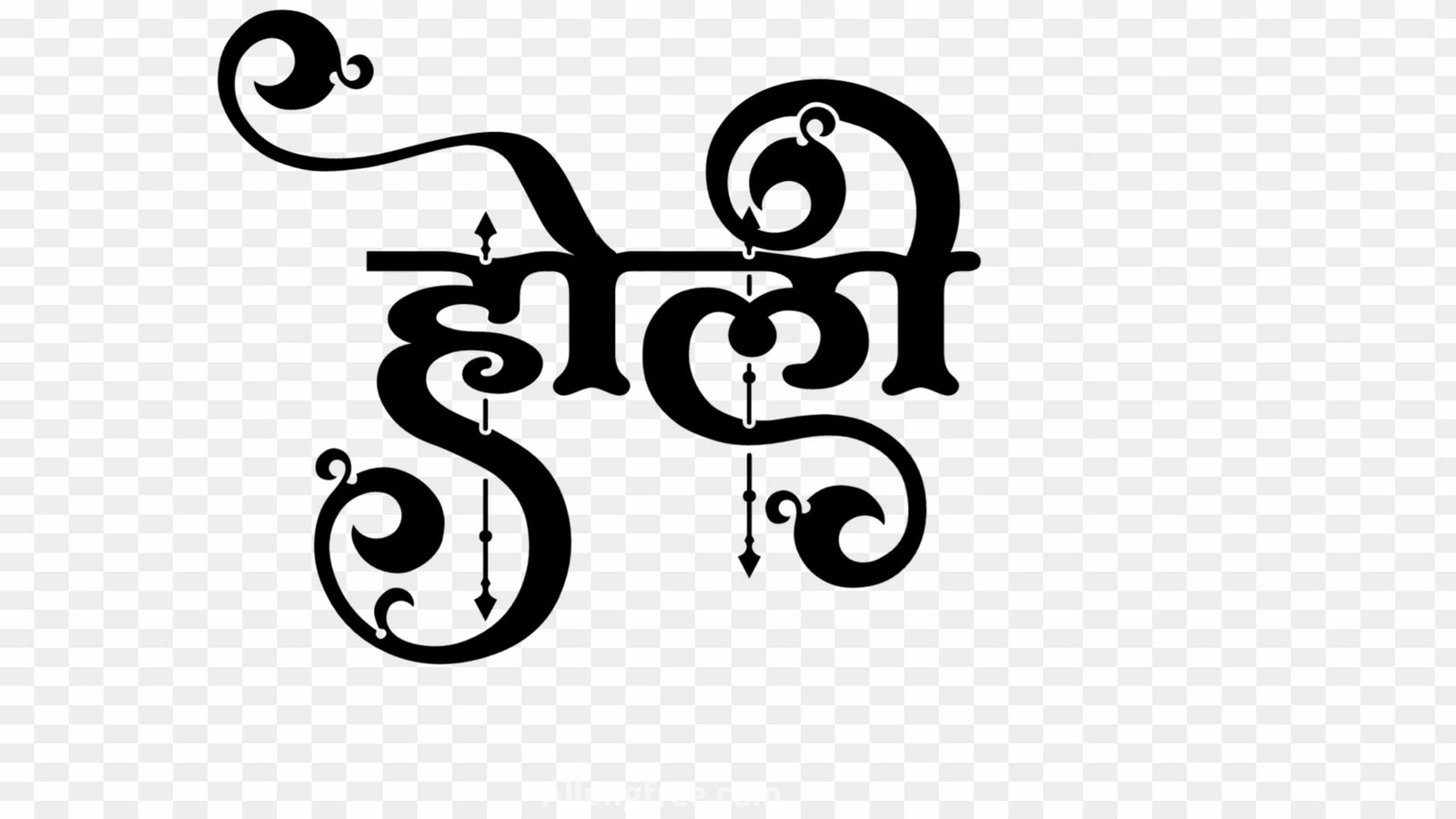 Happy Holi Text PNG In Hindi