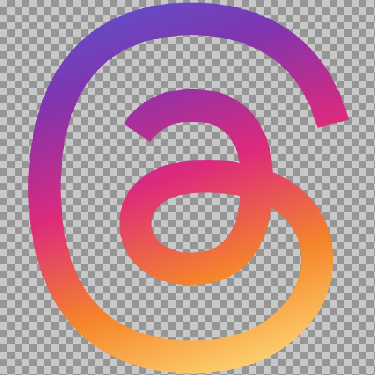 Threads Logo PNG – Colorful Gradient Icon with Transparent Background