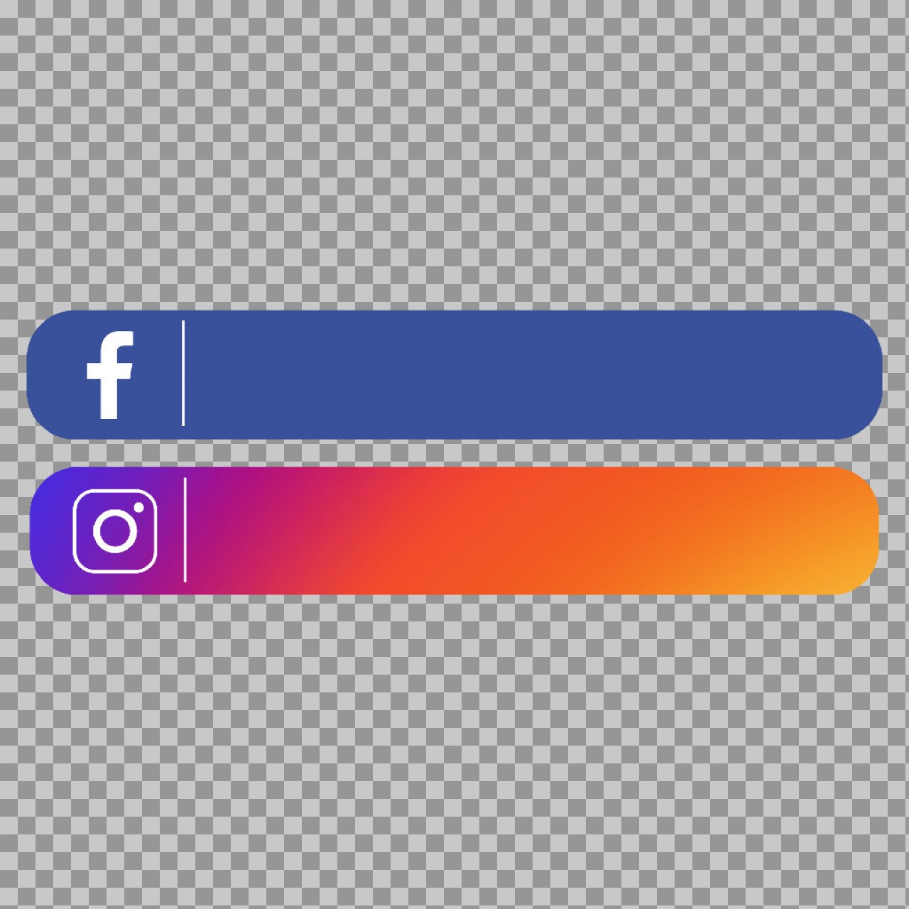 Facebook & Instagram Buttons PNG | Rounded Social Media Banner Set