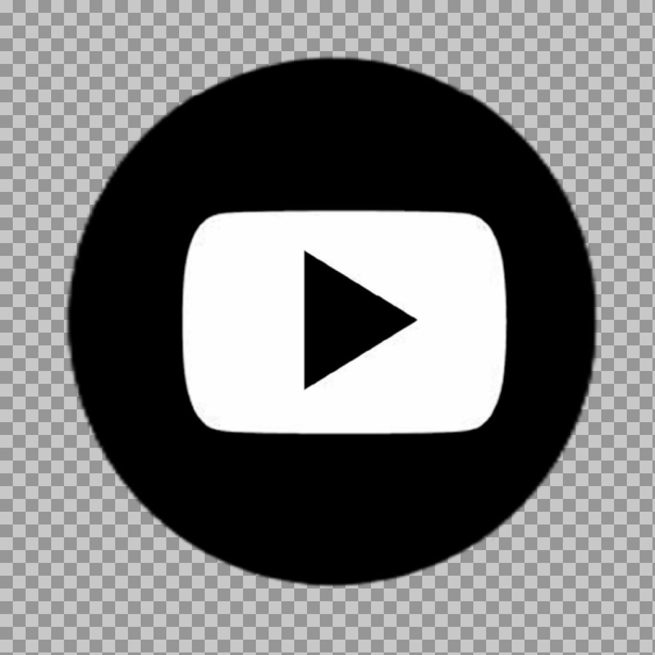 Minimalist Black Circle YouTube Logo Icon PNG | Allpngfree.com