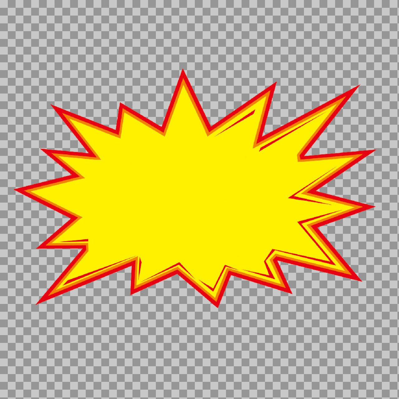 Yellow Comic Burst Starburst PNG | Comic Style Graphic