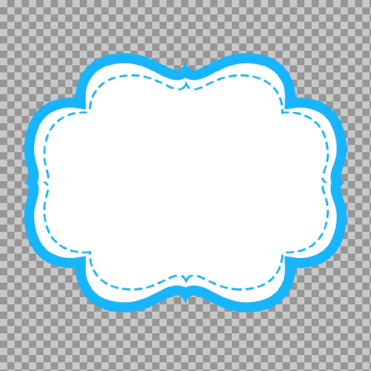 Blue Decorative Cloud Frame PNG | Graphic Border Element