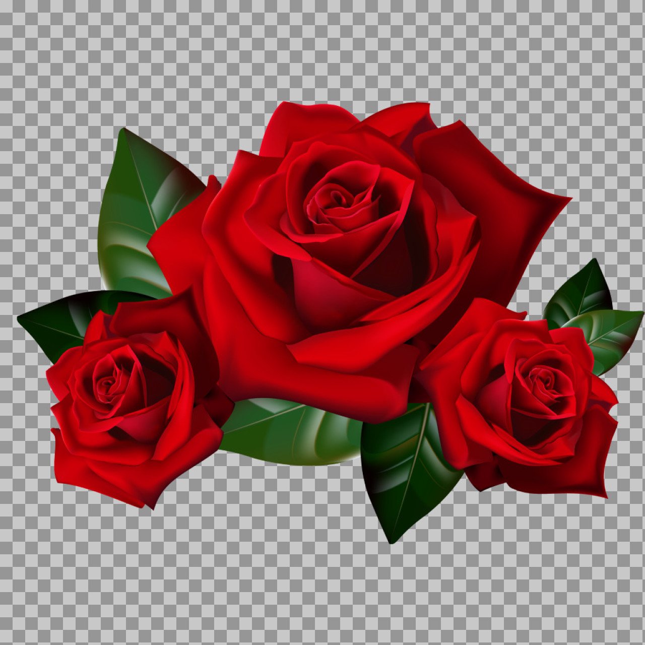 Red Roses Bouquet PNG | Romantic Floral Clipart