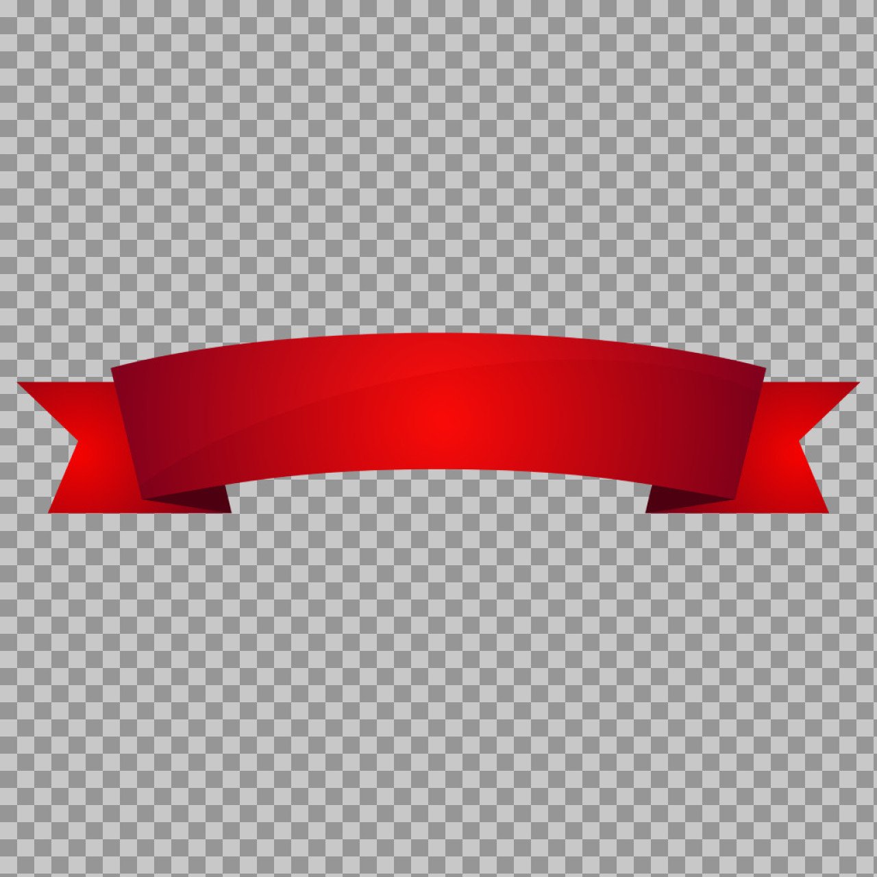 Red Ribbon Banner PNG | Curved Satin Ribbon Header