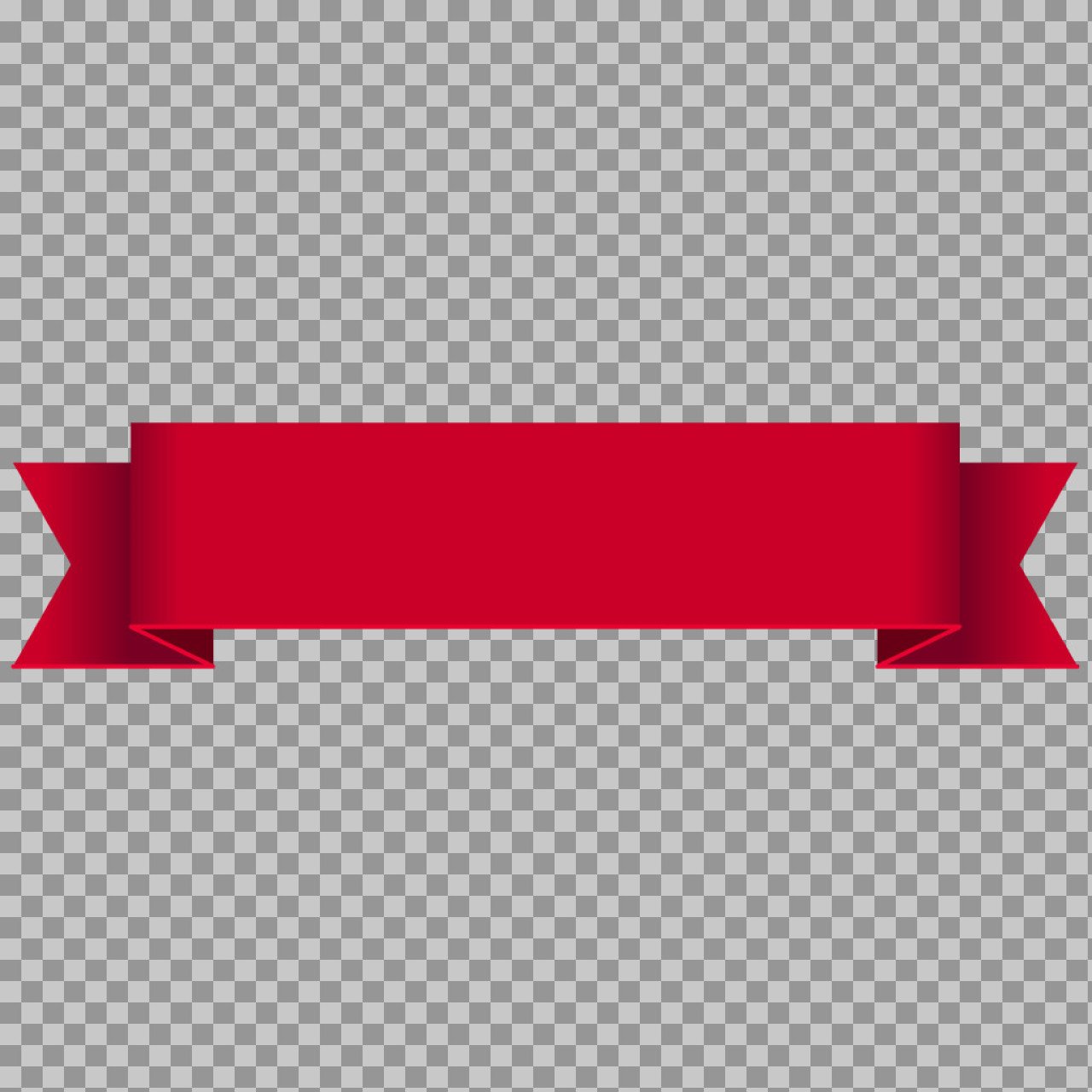 Red Ribbon Banner PNG | Folded Ribbon Header