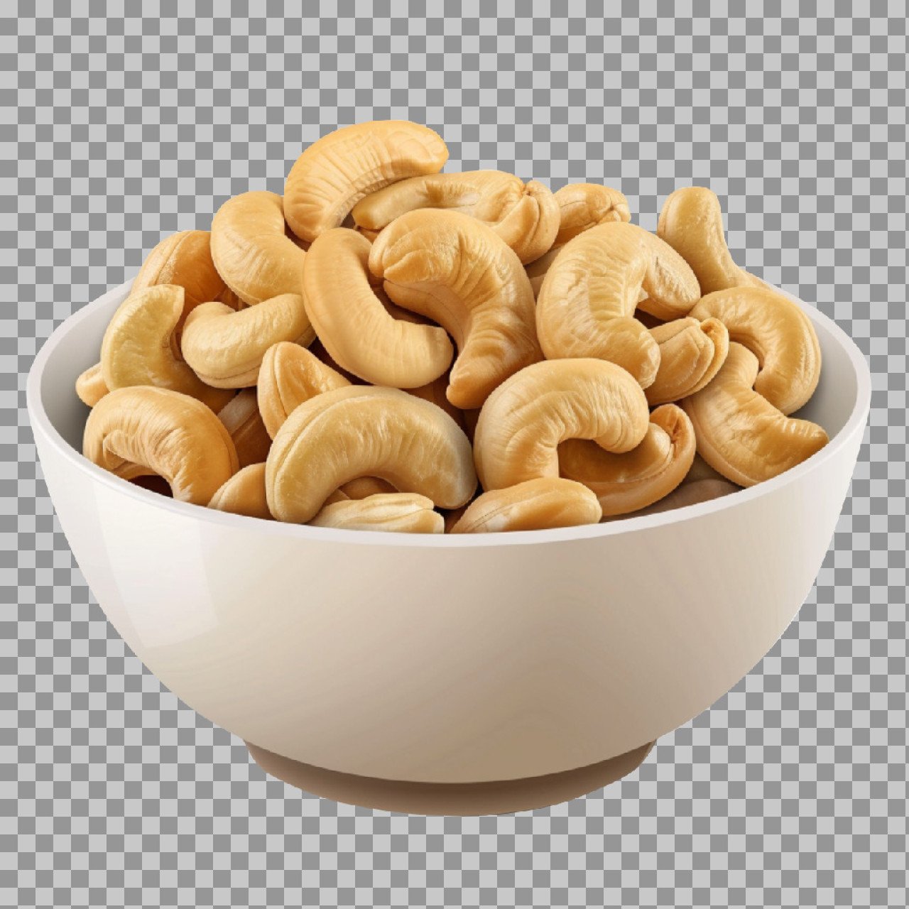 Cashew Nuts PNG | White Bowl of Cashews for Healthy Snacking & Cooking