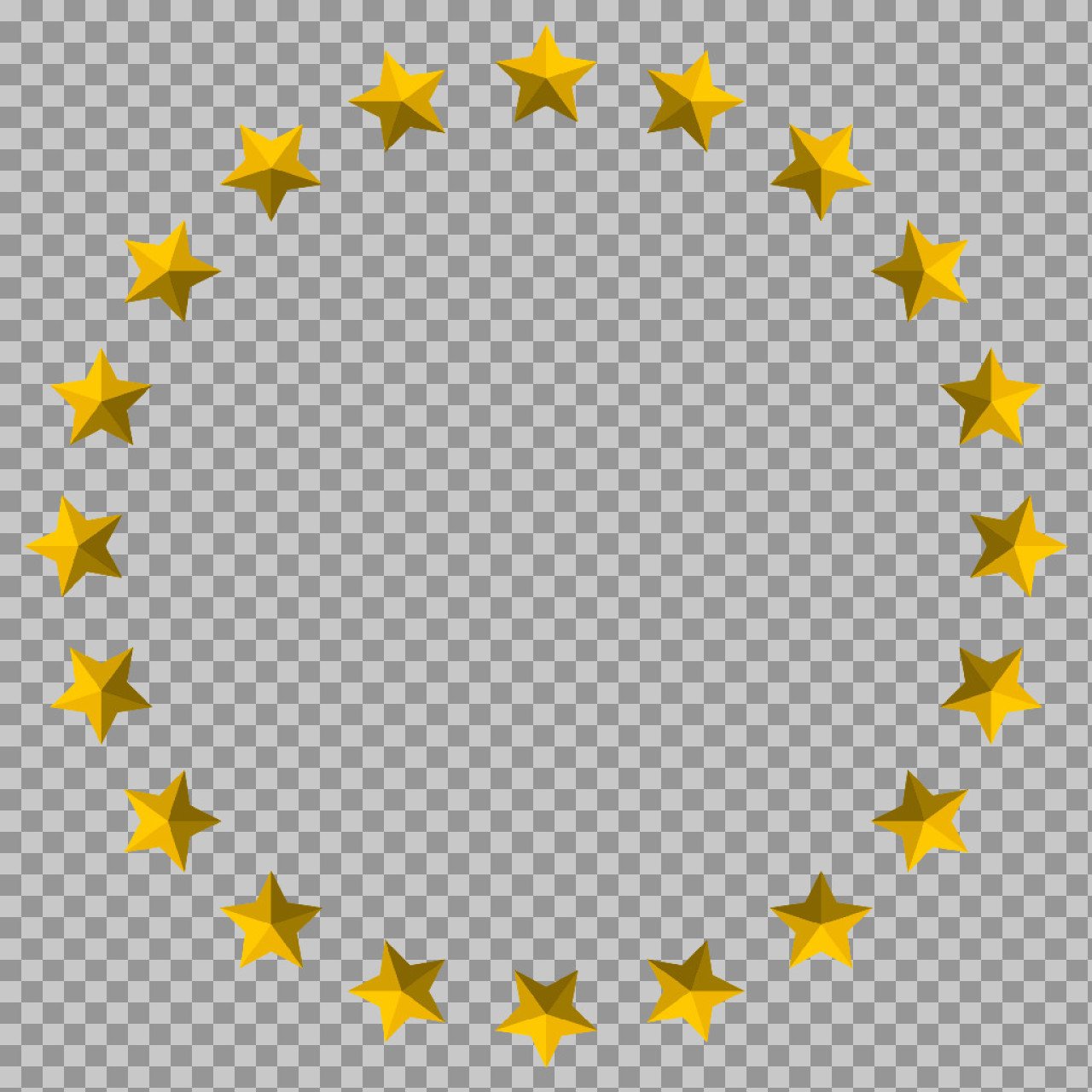 Gold Star Frame PNG | Festive Star Border on Black Background