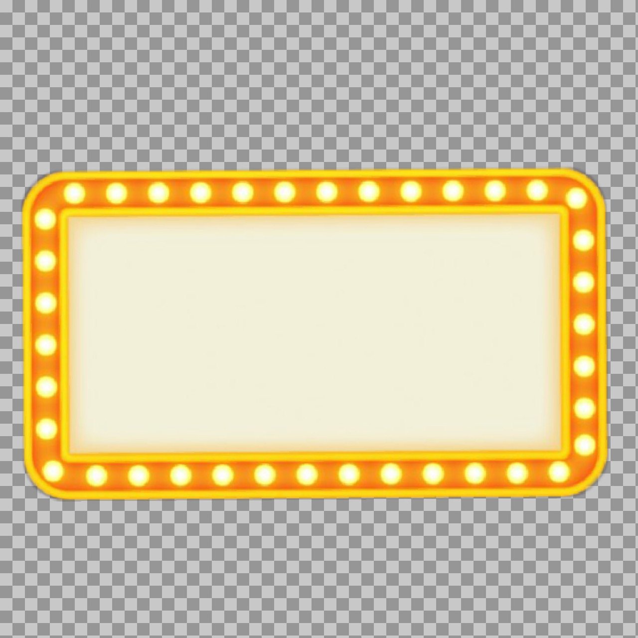 Marquee Light Frame PNG | Retro Bulb Border Sign