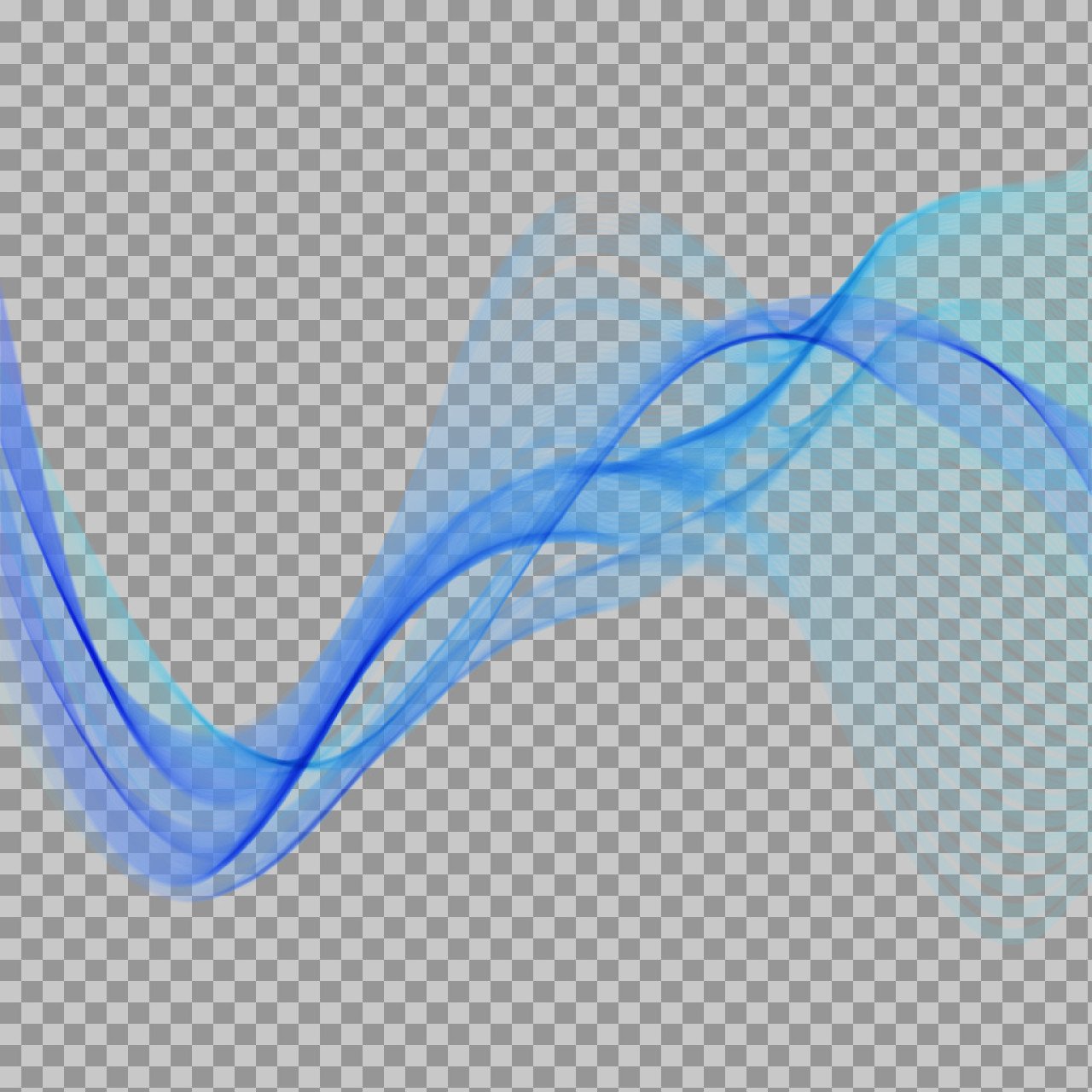 Abstract Blue Wave Ribbon PNG | Modern Gradient Flow Background