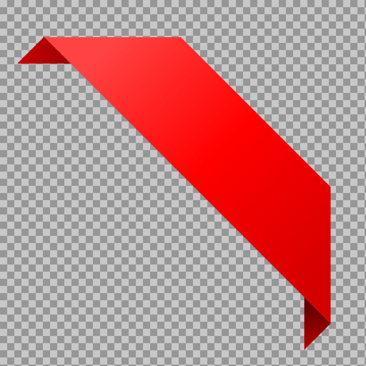 Red Corner Ribbon Banner PNG | Diagonal Fold Label