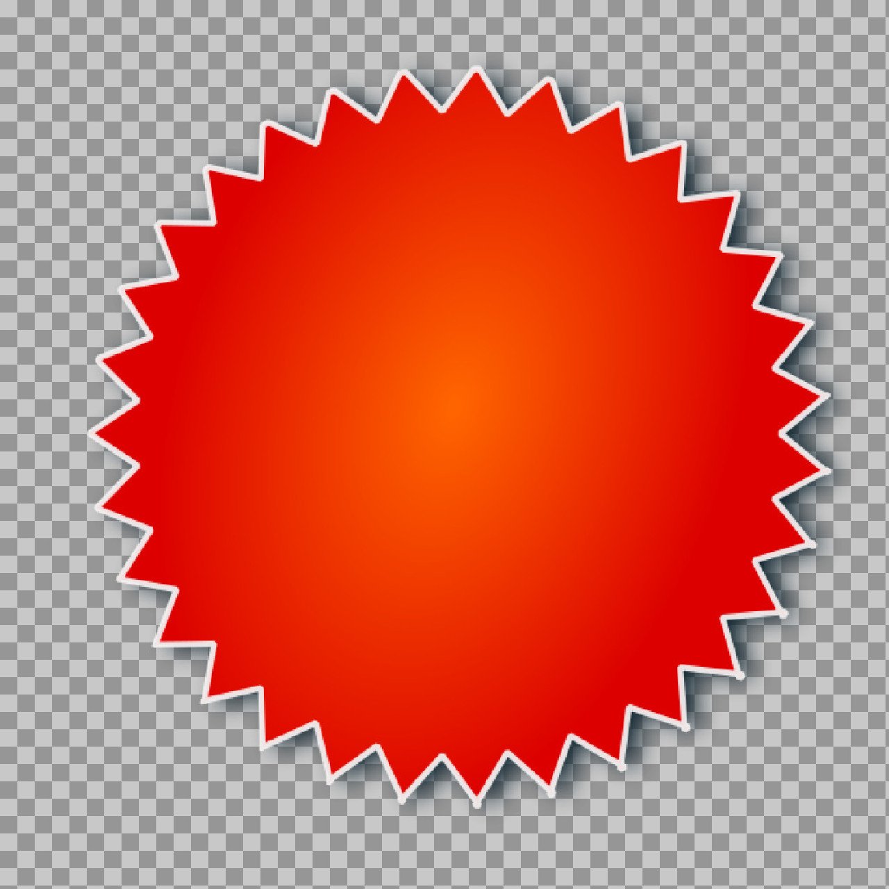Red Starburst Badge PNG | Blank Sale & Discount Burst Label