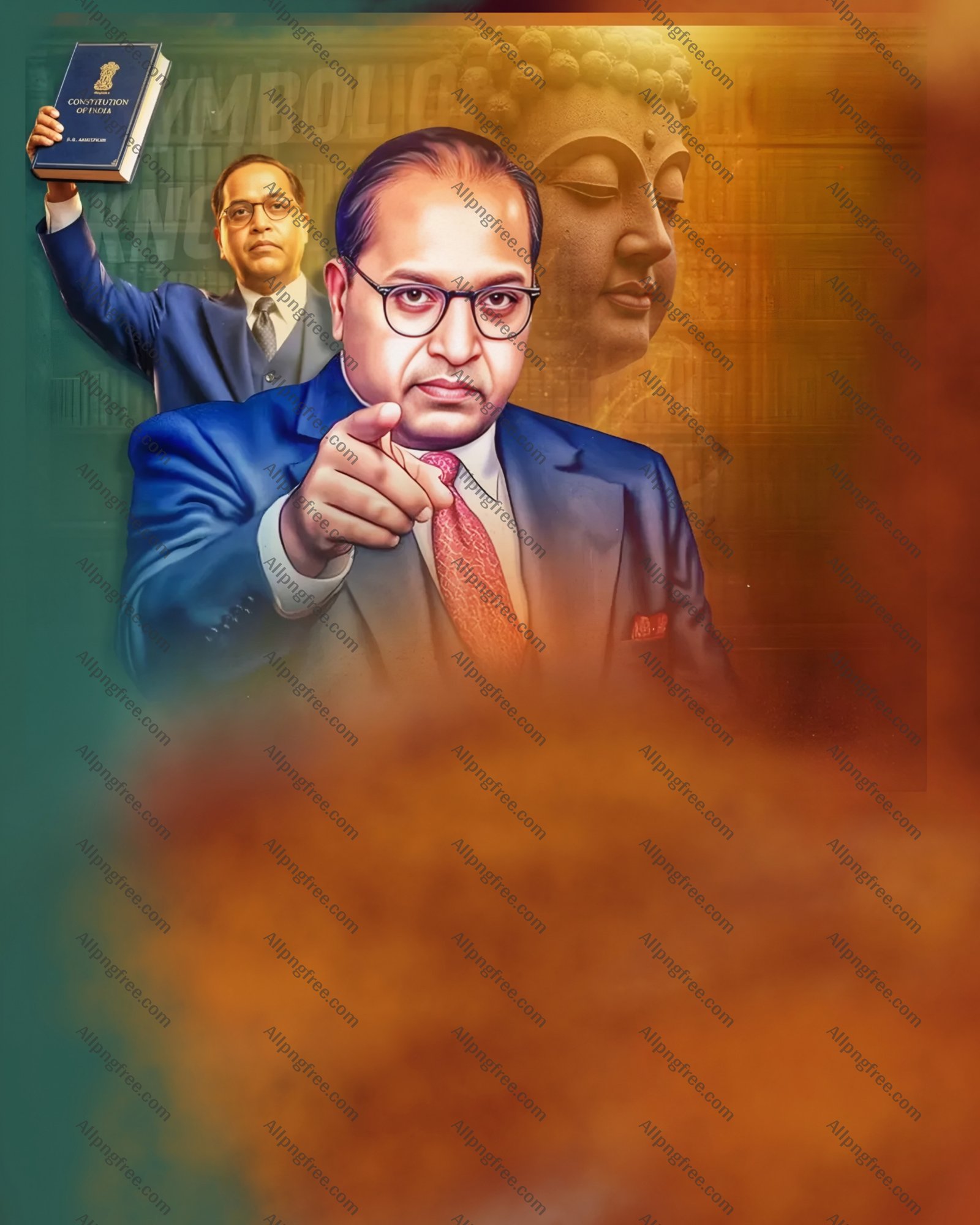 Dr. B. R. Ambedkar Background | Constitution of India Illustration