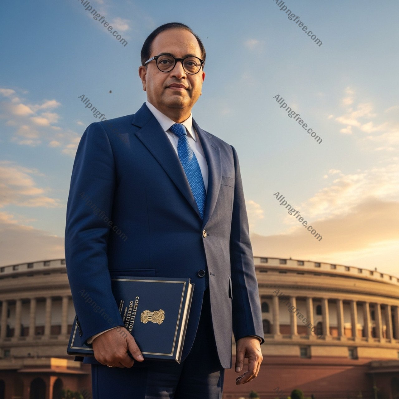 Dr. Ambedkar with Constitution at Parliament | Free HD Photo