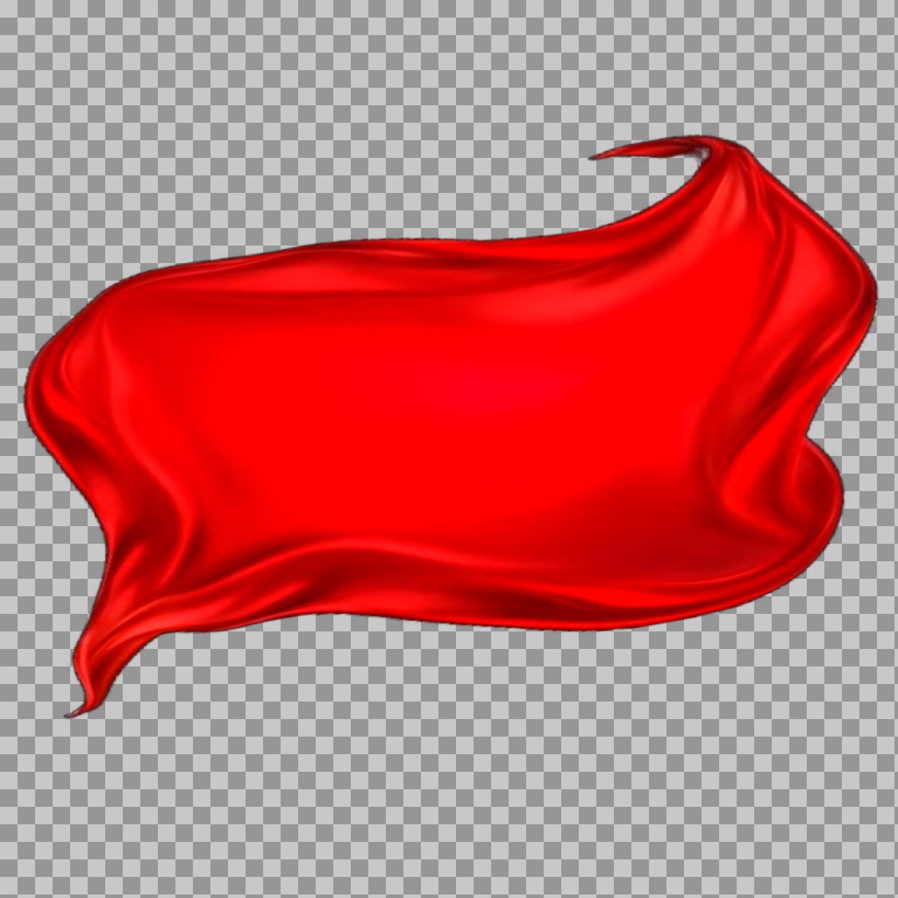 Red Silk Fabric Banner PNG | Wavy Cloth Ribbon Overlay