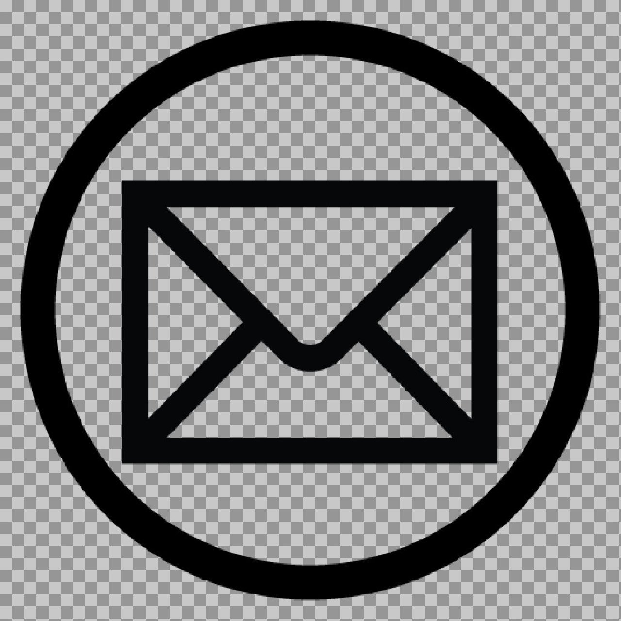 Download Black Circular Mail Icon PNG - Transparent Email Symbol