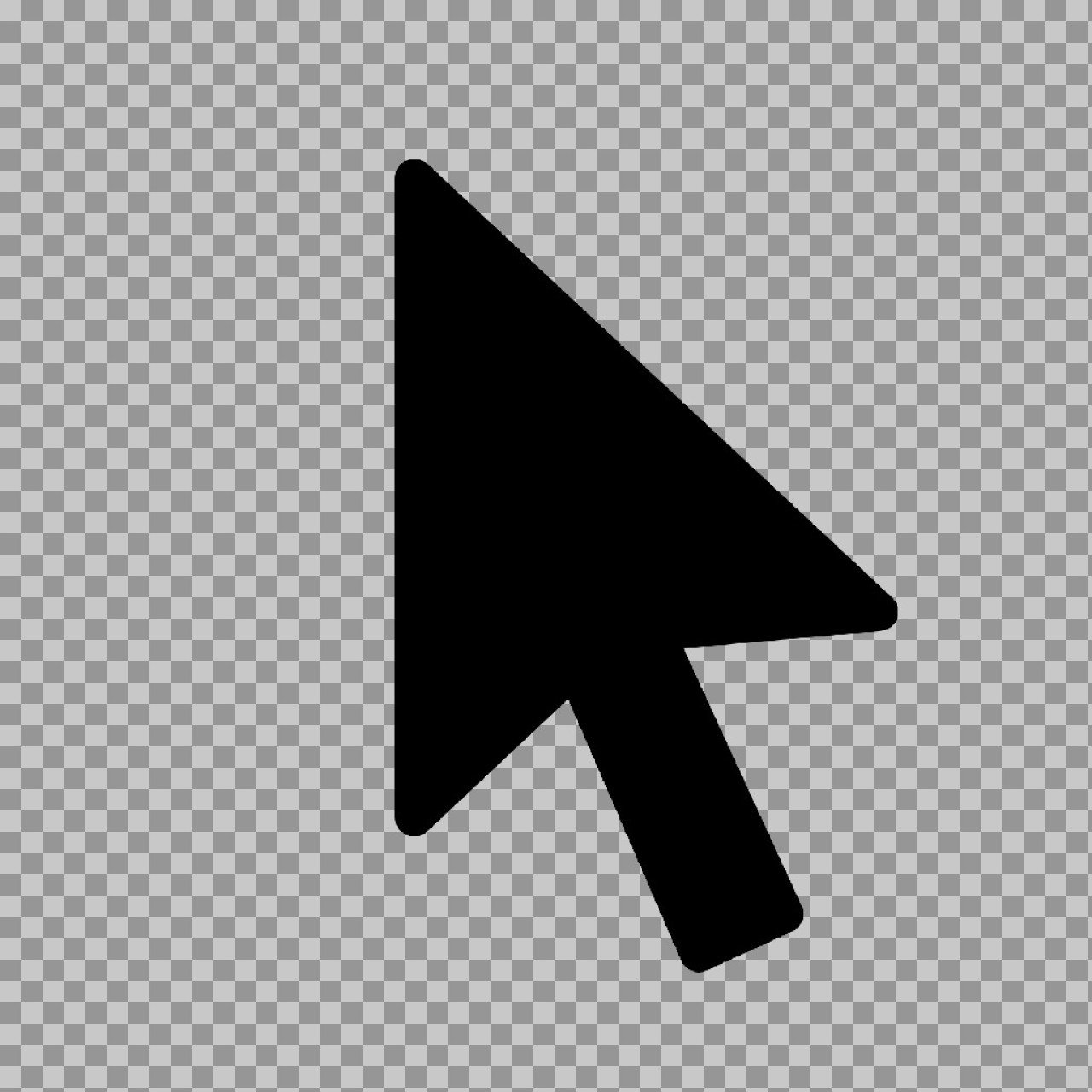 Solid Black Mouse Cursor PNG - Transparent Arrow Pointer Icon