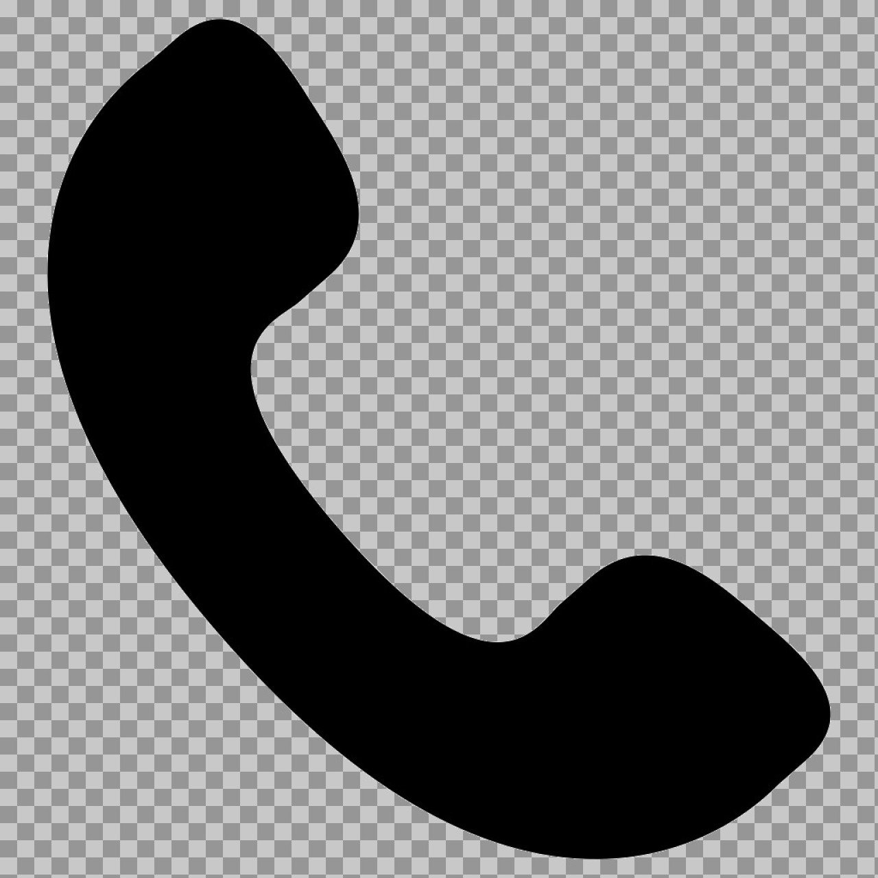 Black Phone Handset Icon PNG | Transparent Communication Graphic