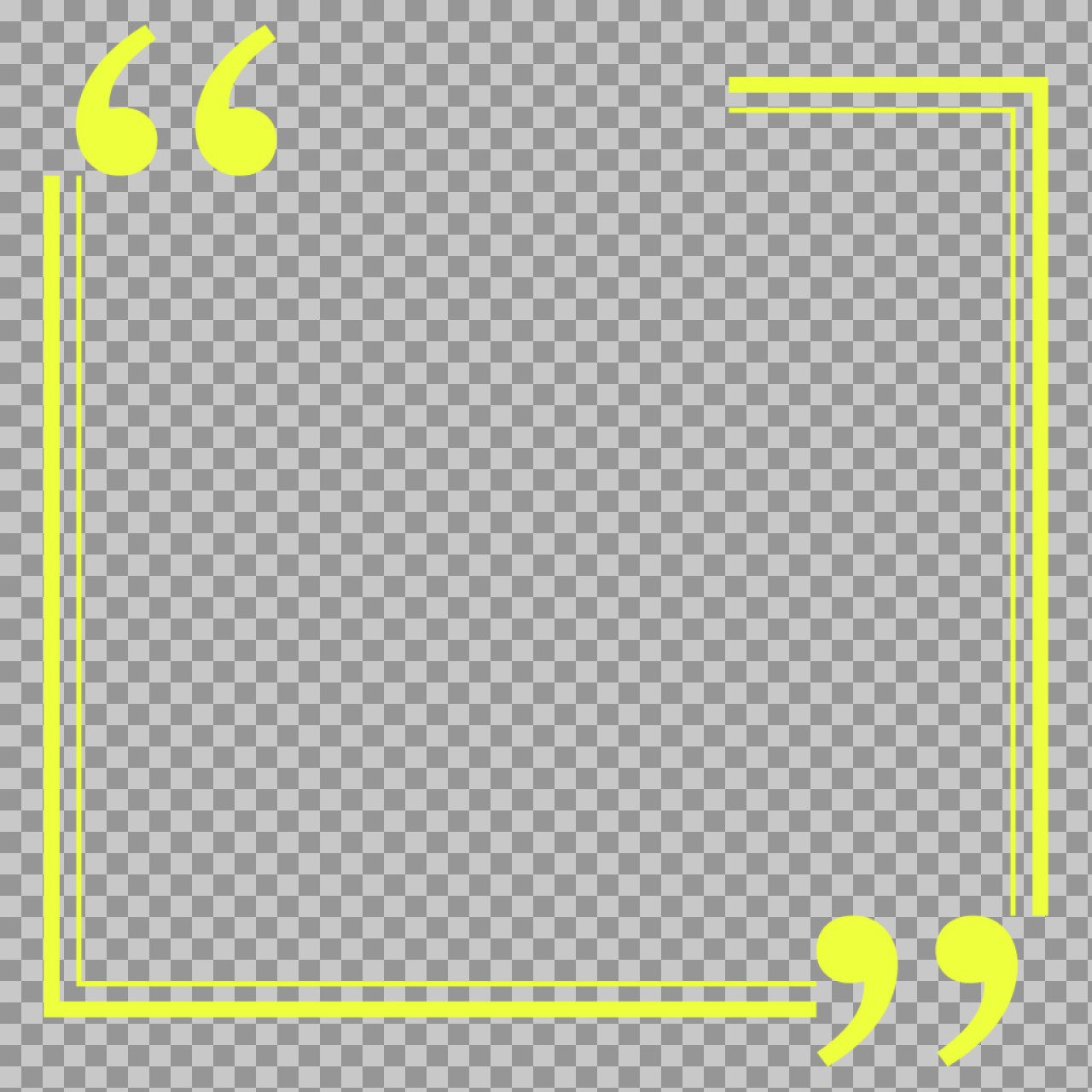 Yellow Square Quote Frame PNG – Testimonial Template