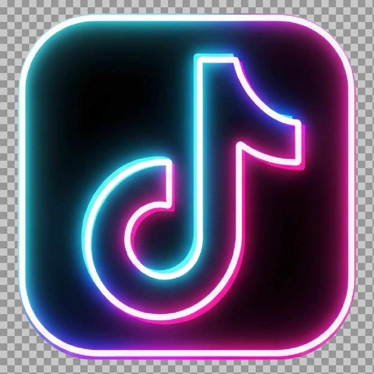 Download TikTok Neon Logo PNG | Transparent Glowing Icon