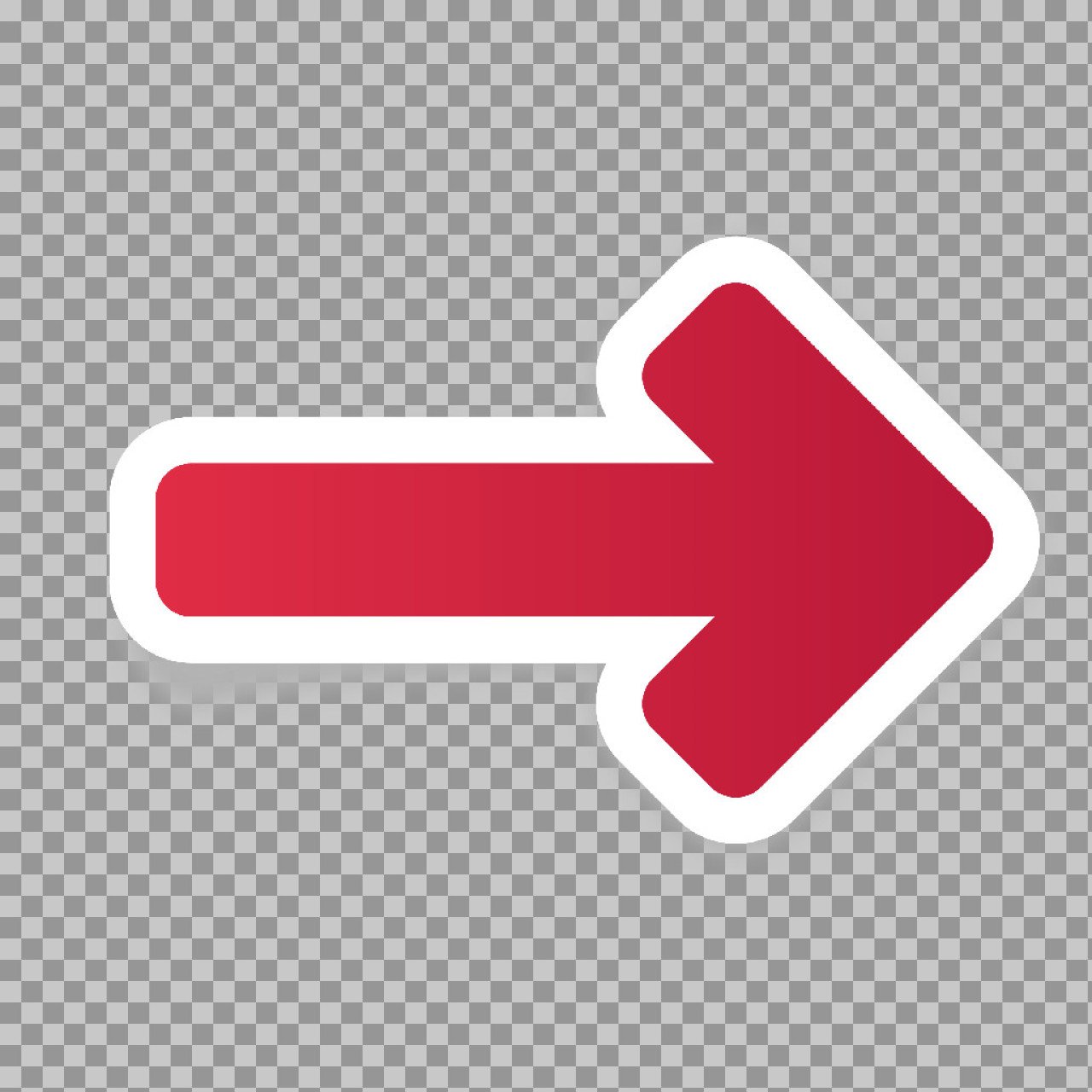 Red Arrow PNG Transparent | 3D Right Direction Pointer Sticker Icon Download