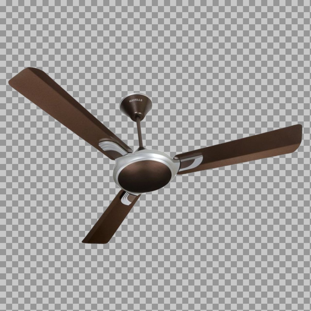 Havells Ceiling Fan Image – 3-Blade Brown Decorative Fan HD PNG Download
