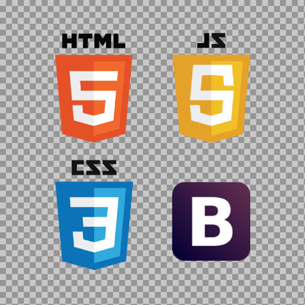 HTML5 CSS3 JavaScript Bootstrap Logos PNG