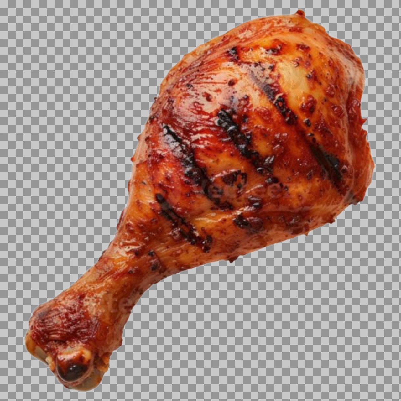 Grilled Chicken Drumstick PNG Transparent Image | BBQ Chicken Leg