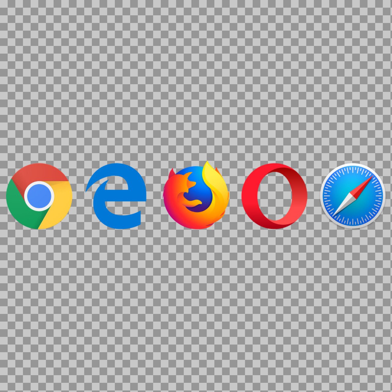 Web Browser Logos PNG – Chrome, Edge, Firefox, Opera, Safari