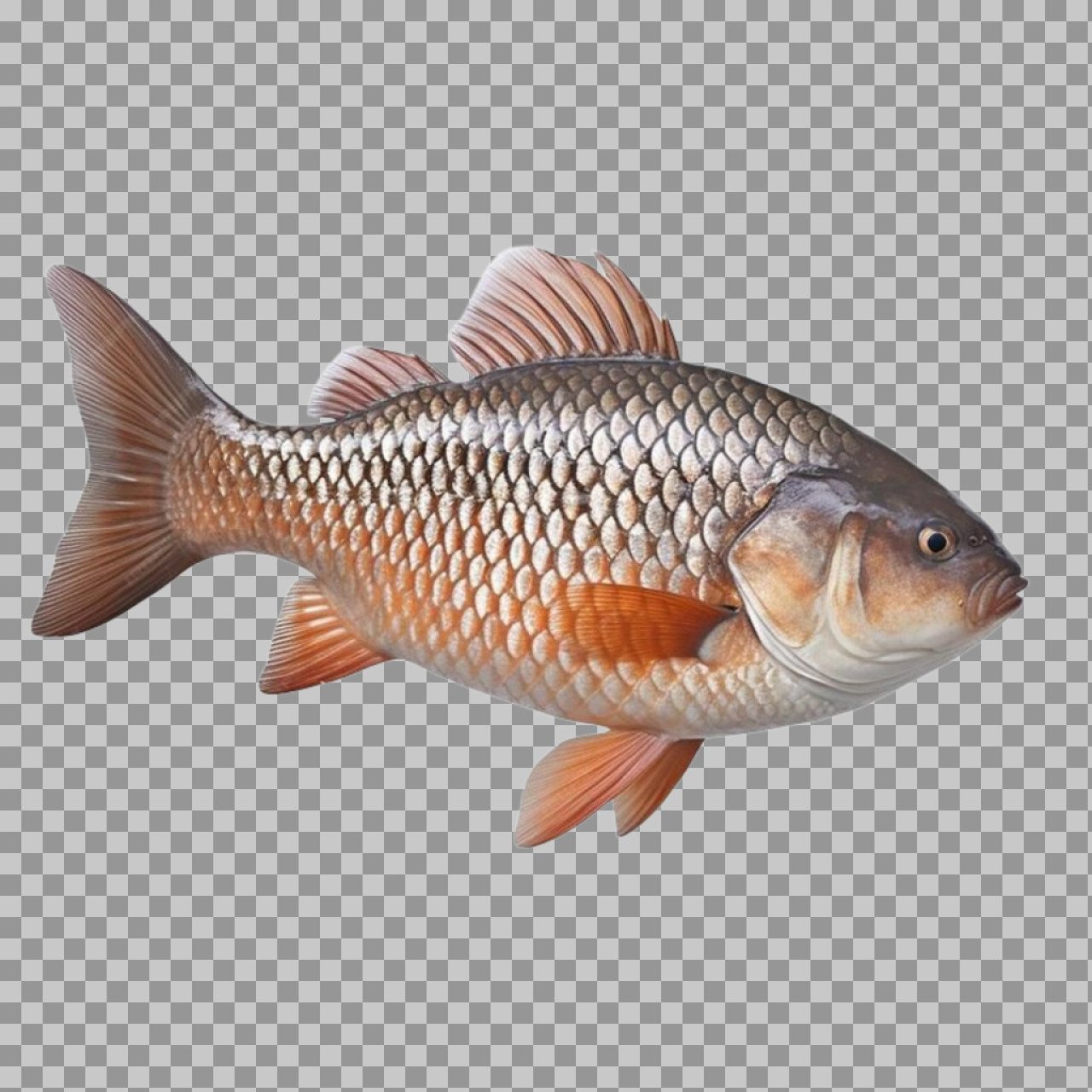 Common Carp Fish PNG Transparent – Freshwater Seafood Image