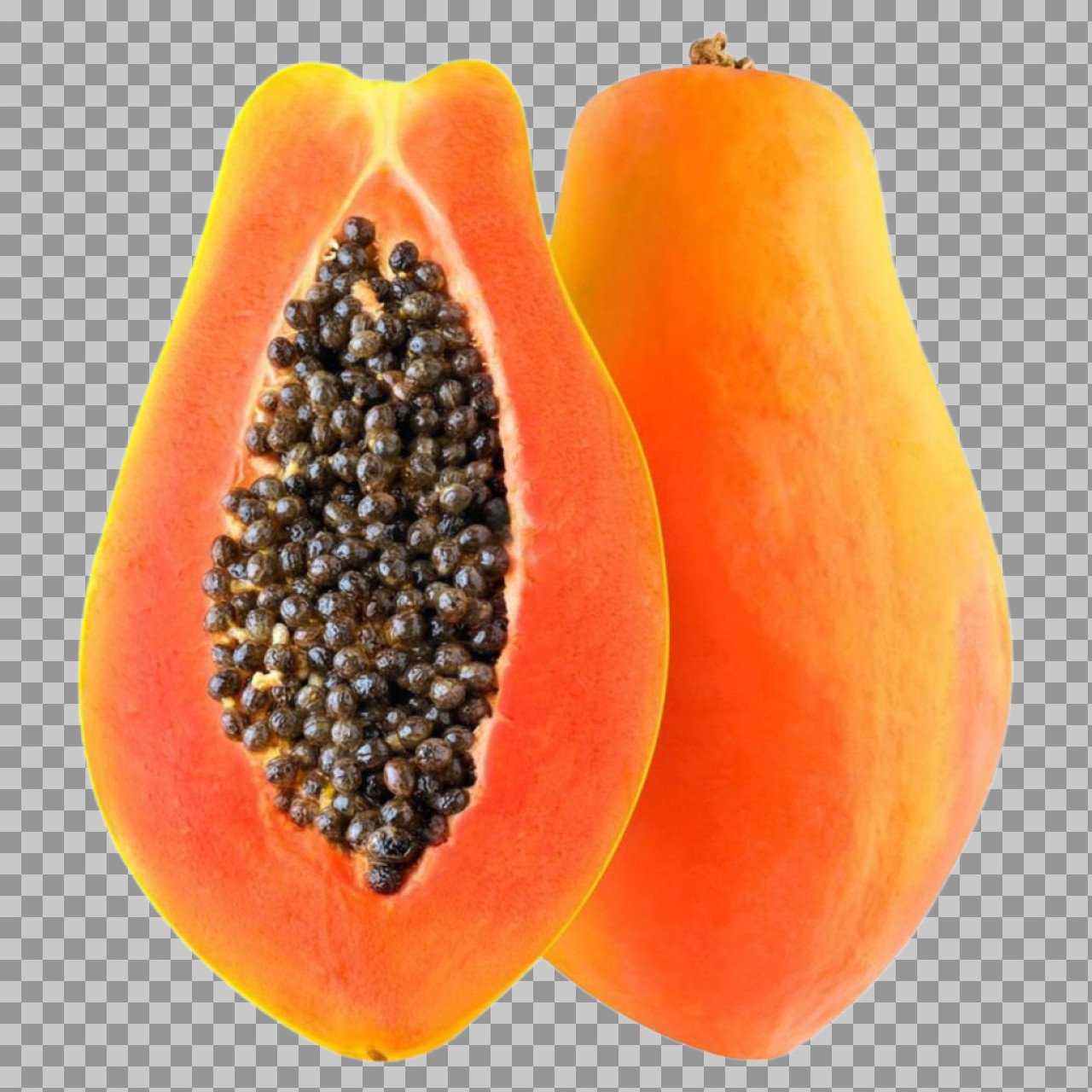 Papaya Fruit PNG Transparent – Ripe Papaya with Seeds