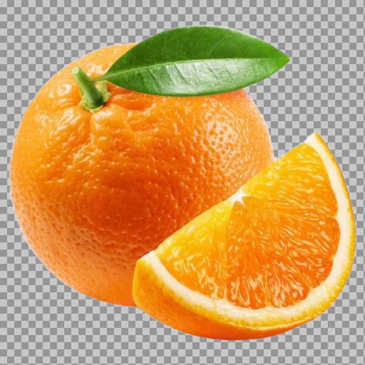 Fresh Orange PNG with Slice – Transparent Background Image