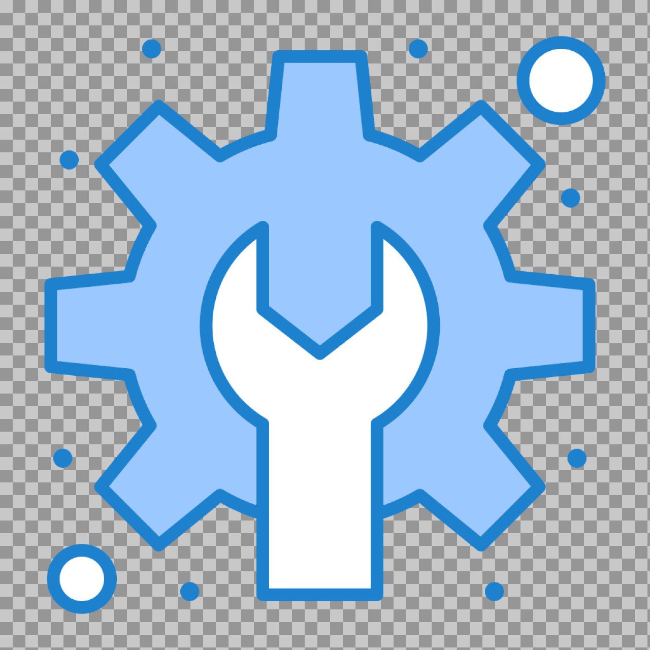 Settings Gear and Wrench Icon PNG – Free Maintenance Symbol