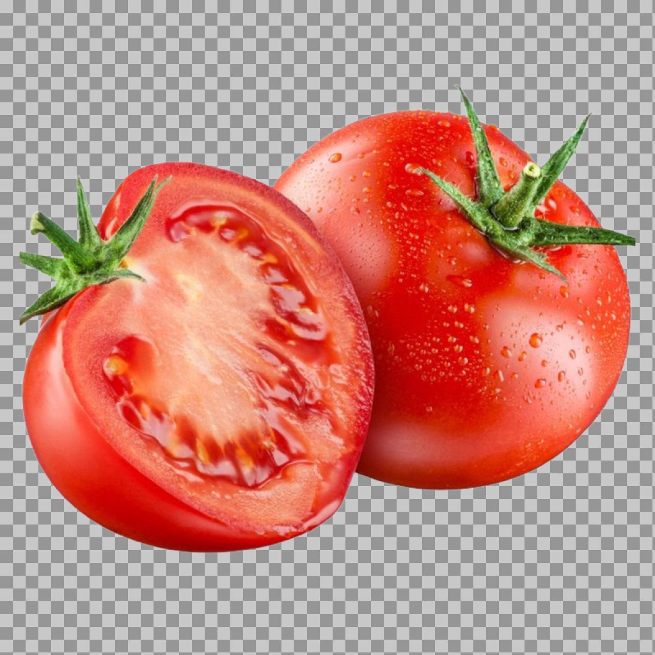 Fresh Red Tomato PNG Image – Sliced Tomato Transparent Background