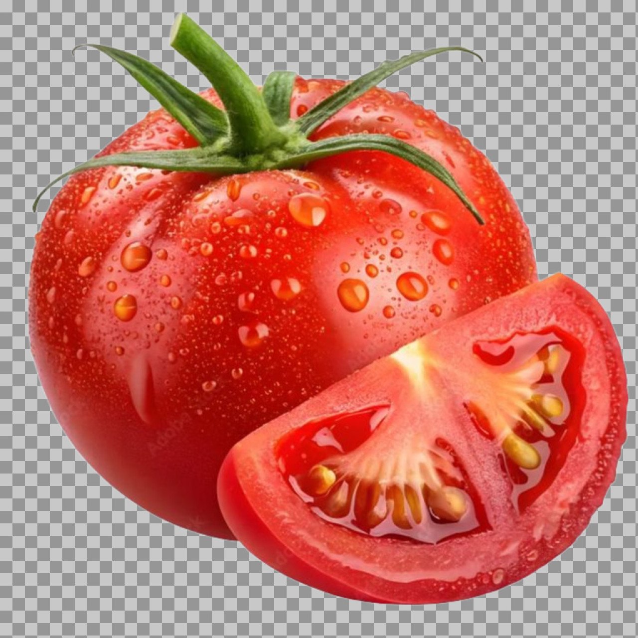 Fresh Red Tomato PNG Image – Juicy Tomato Slice Transparent Background