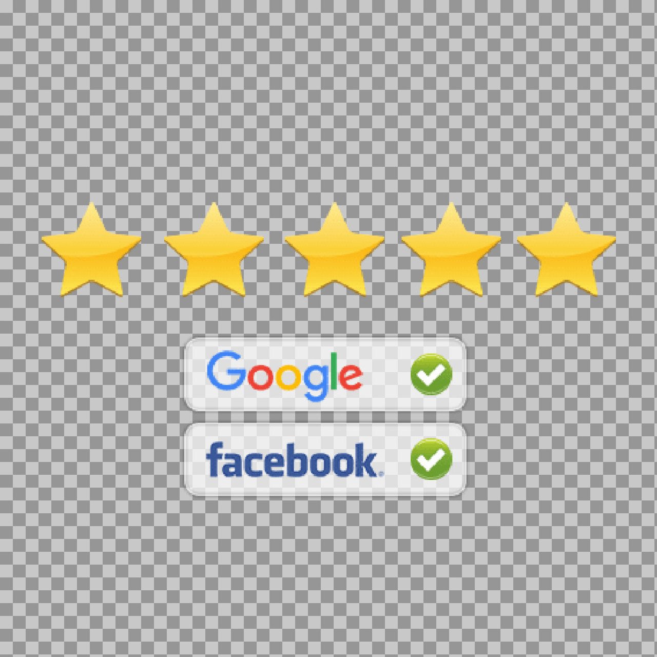 5 Star Google & Facebook Reviews PNG | Verified Rating Badge Free Download