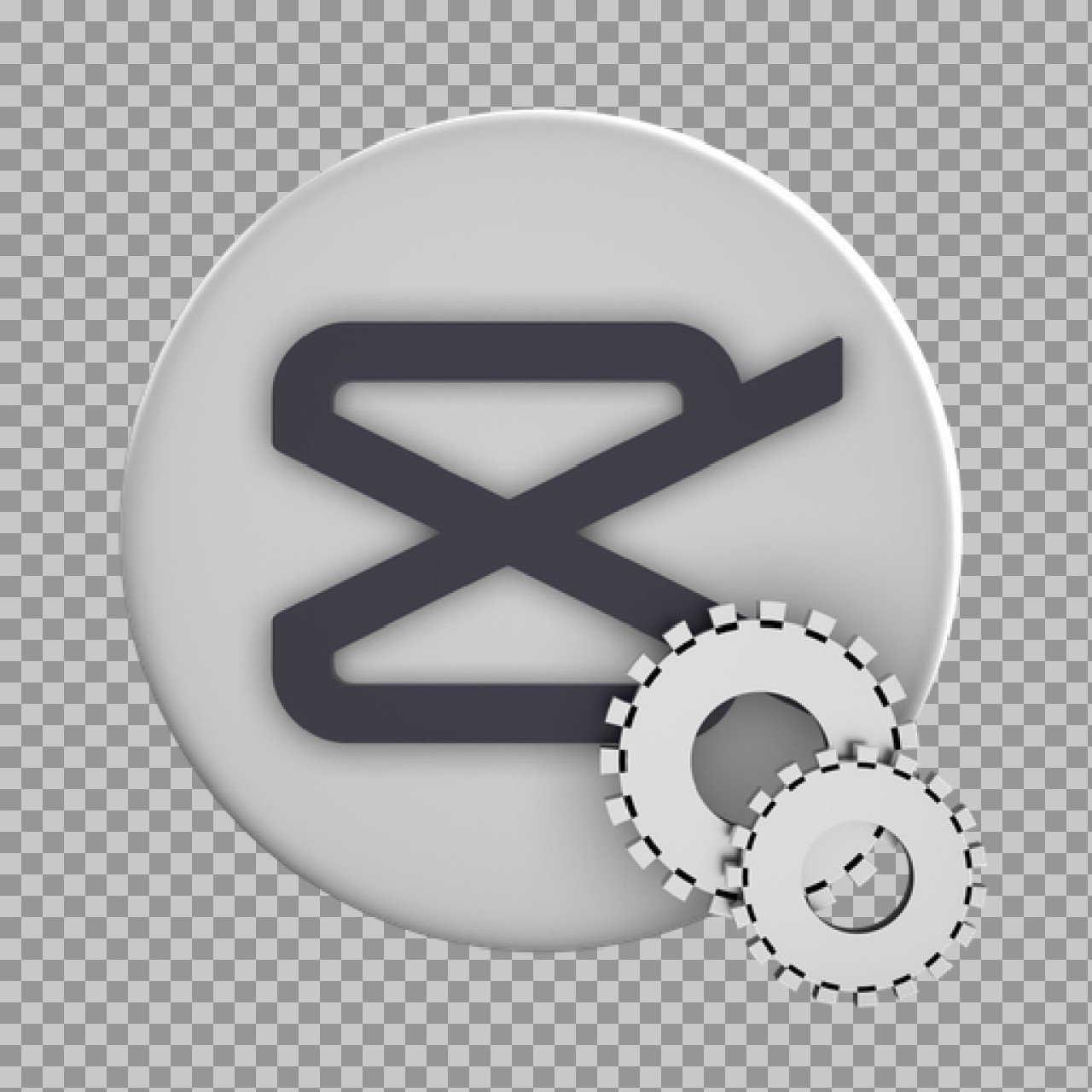 CapCut Settings Icon PNG | 3D Gear Logo Free Download