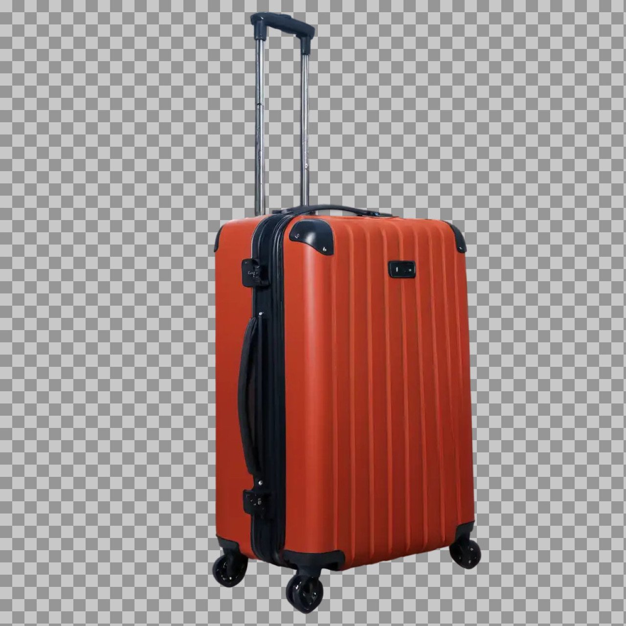 Orange Trolley Suitcase PNG | Free Transparent Travel Luggage Image Download