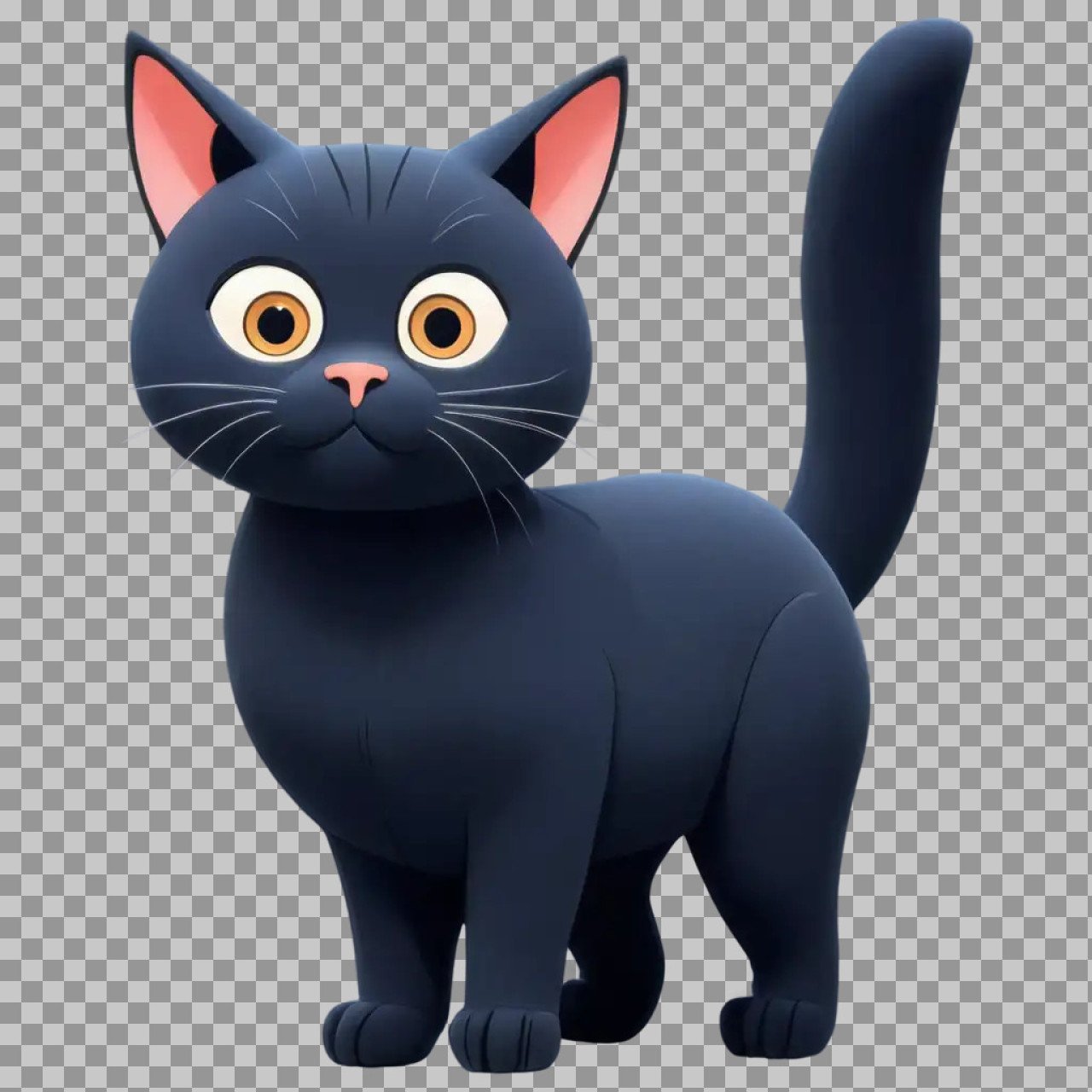 Cute Cartoon Black Cat PNG | Free Transparent Cat Illustration Download