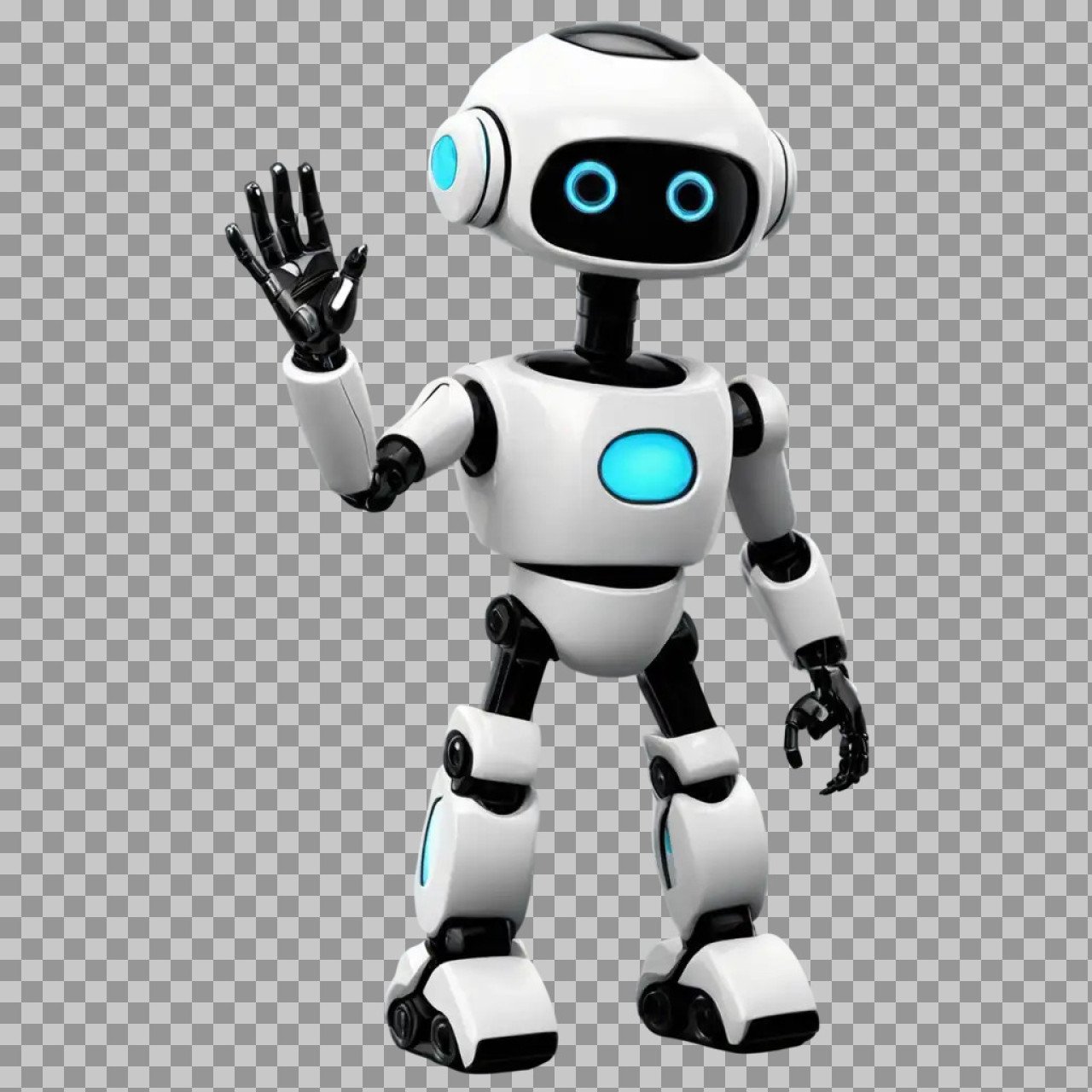 Friendly Robot PNG | Futuristic AI Character with Transparent Background
