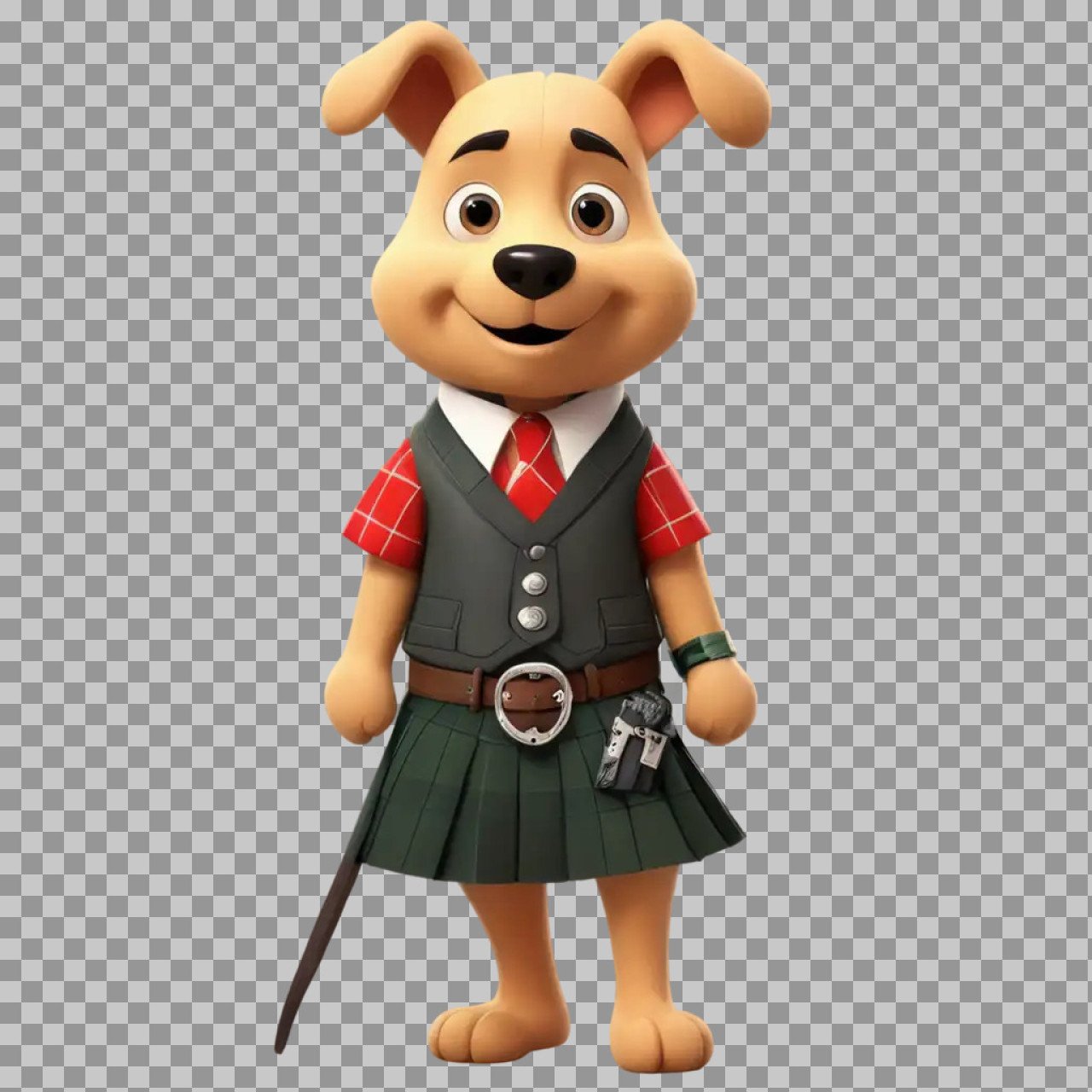 Cartoon Dog in School Uniform PNG | 3D Cute Puppy Character Illustration