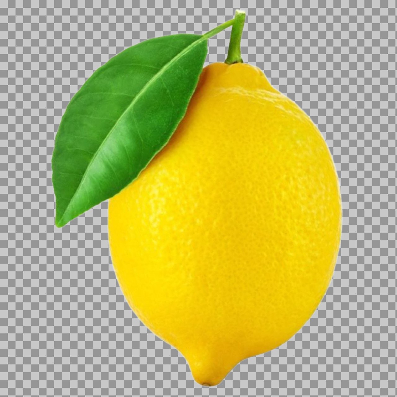 Fresh Lemon PNG | Yellow Citrus Fruit with Leaf - Free Transparent Image